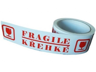 Lepící páska s potiskem FRAGILE - KŘEHKÉ